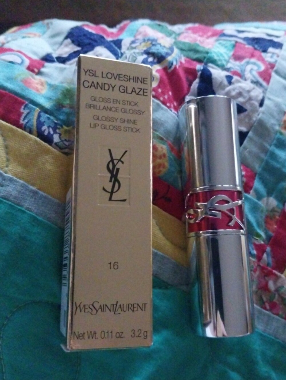 YSL Loveshine Candy Glaze Lip Gloss Stick #16 Watermelon High Full Size New